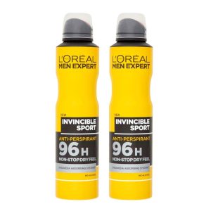 Loreal Paris Men Expert Invincible Sport Anti-Perspirant Body Spray 250ml (Pack of 2)
