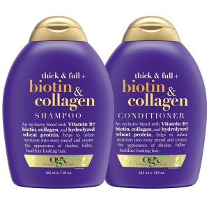 Ogx Thick And Full + Biotin and Collagen Shampoo and Conditioner, 385 ml, Pack of 2
