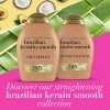 Ogx Shampoo And Conditioner Ever Straightening With Brazilian Keratin Smooth 385Ml Pack Of 2