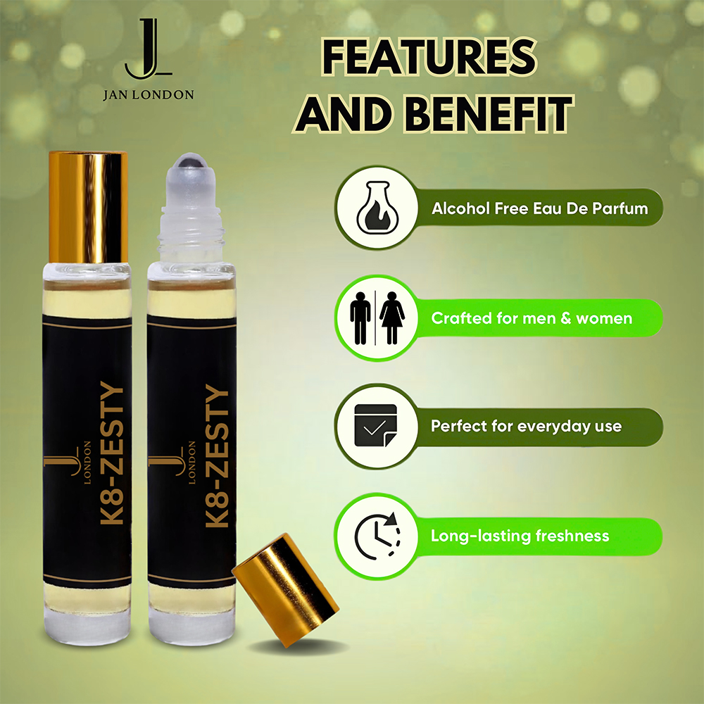 ATTAR OIL: Unisex Perfume Oil | Non-Alcoholic & Vegan Ittar Roll-On Perfume, 10ml - Inspired by Xerjoff Erba Pura (K8-ZESTY) - Image 2